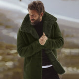 Lapel Men's Jacket Gentleman Business Suede Jacket Warm and Comfortable Casual Coat Single Breasted Overcoat Winter New