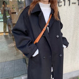 Nukty Woolen Coat Female Overcoat Winter New Small Man Versatile Medium Long Thickened Woolen Coat