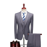 12 color (Jackets+Vest+Pants) Fashion Men high quality Pure cotton business Blazers/Male Slim 3 Piece suit /Groom Dress Tuxedo