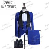 Custom Made 3-Piece Beige Smoking Blazer Casual Business Gentlemen Groom Suits Prom Suits For Men Wedding Best Man Tuxedo