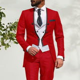 Custom Made 3-Piece Beige Smoking Blazer Casual Business Gentlemen Groom Suits Prom Suits For Men Wedding Best Man Tuxedo