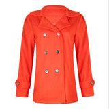 Autumn/Winter Women's New Slim Temperament Turn-down Collar Double Breasted Coat Coat Fashion Business Casual Overcoat