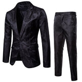NUKTY (Jackets + Pants) Men Business Casual Slim Suit Sets Fashion printed Tuxedo Wedding formal dress Blazer stage performances Suit