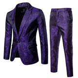 NUKTY (Jackets + Pants) Men Business Casual Slim Suit Sets Fashion printed Tuxedo Wedding formal dress Blazer stage performances Suit