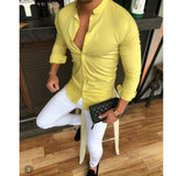 Nukty Hot Fashion Men's Linen Cotton Button Long Sleeve Slim Fitness Shirt Slim Fit Casual Male Shirts Pure Color Blouse Tops